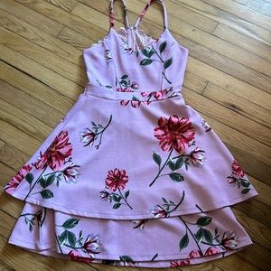 Purple Tiered Mini Dress